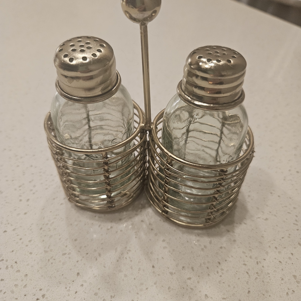 Gold Wire Salt and Pepper Shakers